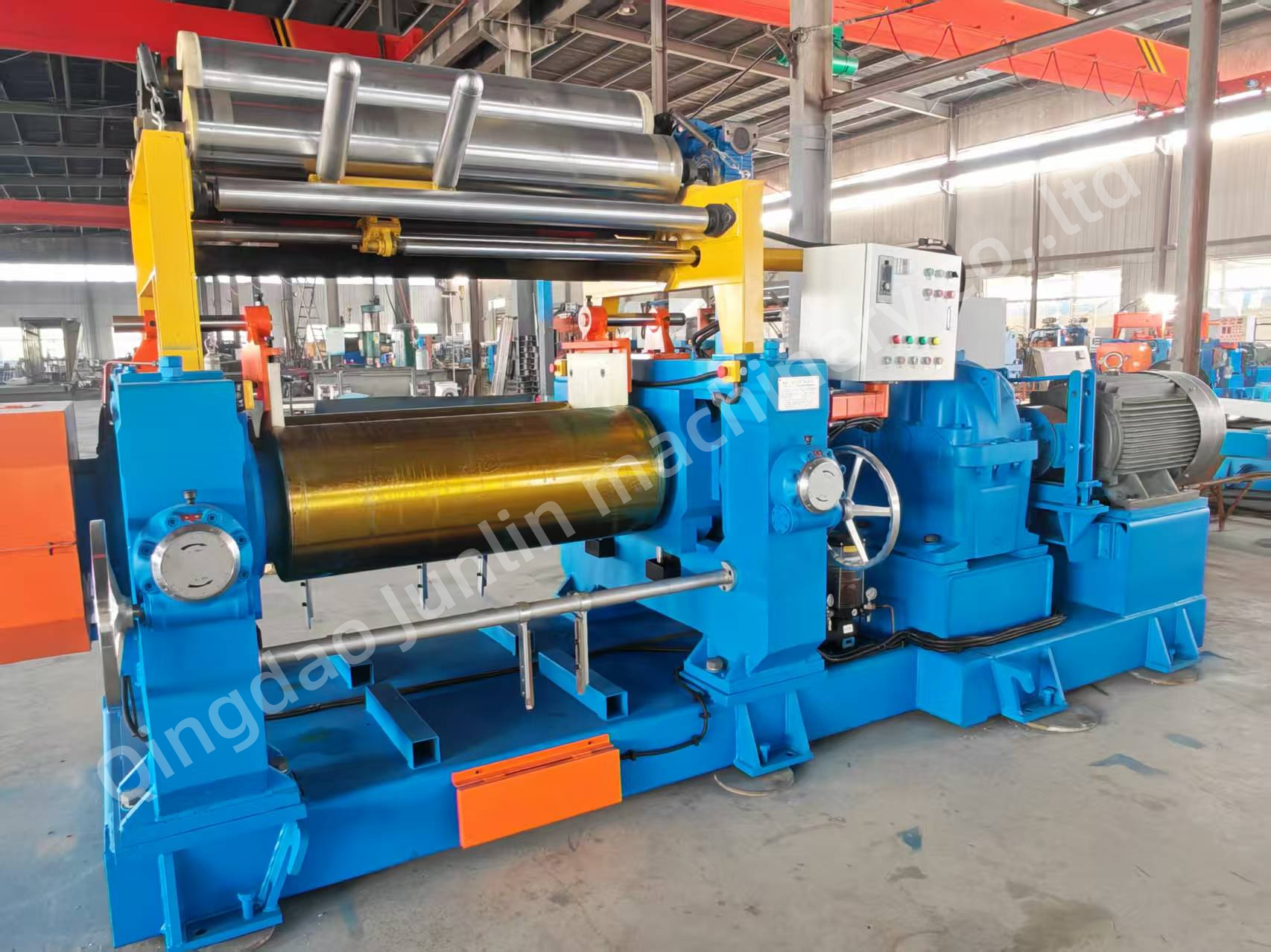 Roll Mixing Method XK-450 Open Type Two Roll Mixing Mill For Cable And Hose Processing