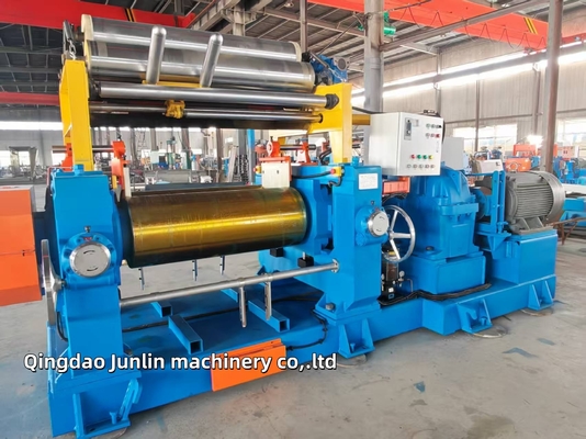 Open Type Two Roll Rubber Mixing Mill For Rubber Crusher Customized Voltage
