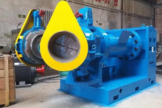 Hydraulic Double Head Rubber Strainer Machine / Butyl Reclaimed Rubber Sheeting Machine