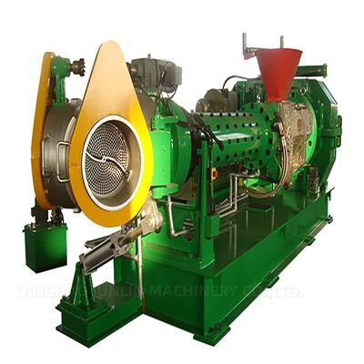 Hydraulic Double Head Rubber Strainer Machine / Butyl Reclaimed Rubber Sheeting Machine